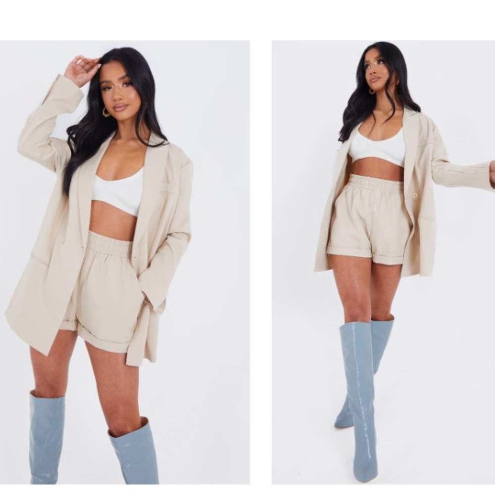 PrettyLittleThing Cream Shorts